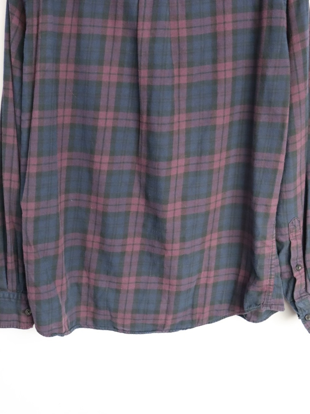 Uniqlo Plaid Button Up Shirt Men’s Medium Purple Blue Casual Flannel Style - Picture 8 of 8